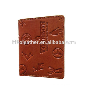 Regalo promocional logotipo en relieve personalizado cartera de cuero genuino